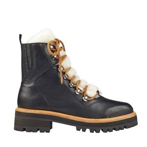 Marc Fisher Izzie Lugsole Leather Ankle Boot Black W 7.5